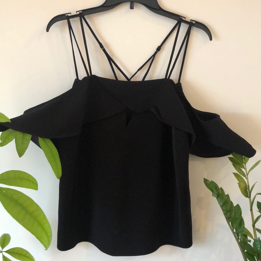 Top with strappy back & off the shoulder sleeves